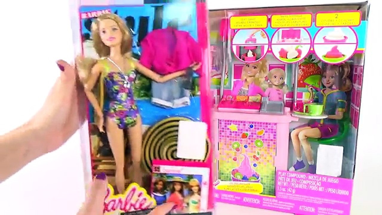 Barbie Sorveteria De Massinha e Play-Doh. Olaf Frozen Vende Sorvetes. Bonecas Brinquedos Toys