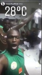 Les Lions jubilent dans les vestiaires après la fin du match…Une ambiance de folie