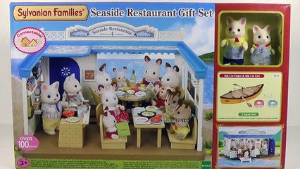 Sylvanian Families Calico Critters Seaside Restaurant Gift Set - Toy Unboxing, Setup & Play