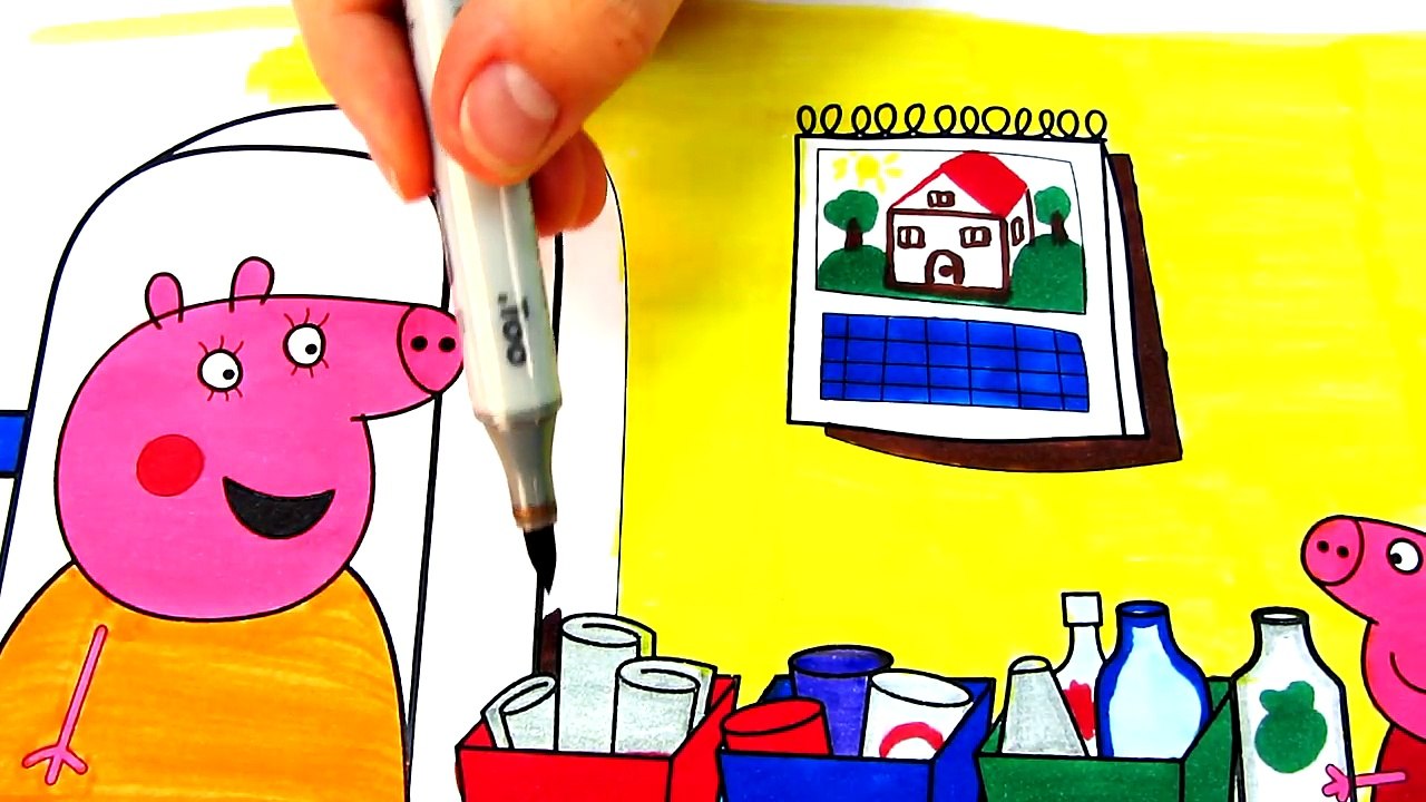 Food Coloring Pages Mummy Pig at Home Coloring Book Art For Kids with Colored Markers