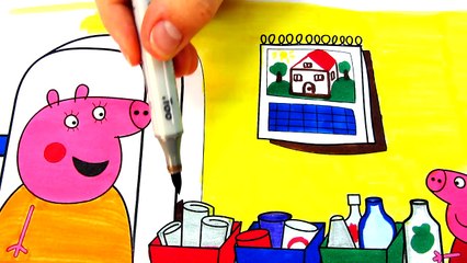 Food Coloring Pages Mummy Pig at Home Coloring Book Art For Kids with Colored Markers