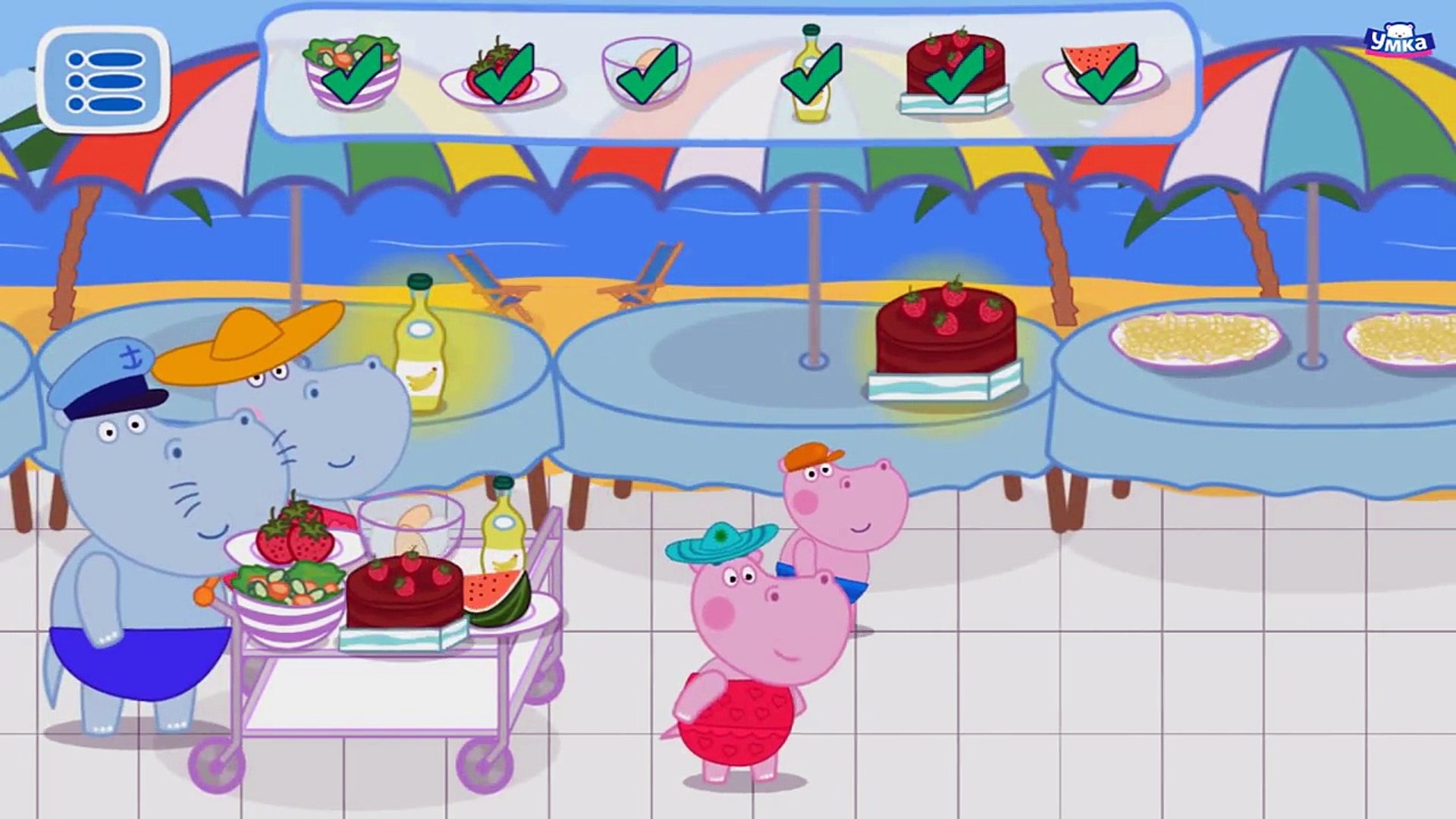⁣Пеппа Гиппо Приключения в каникулы. Курорт. Пляж Hippo Peppa