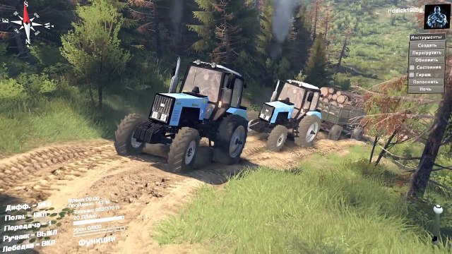 SpinTires MTZ 1221 Tror Off-road Test