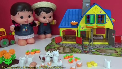 Chico Bento Baby Rosinha brincam com Fazendinha do Caillou Brinquedos Turma da Mônica Toy juguetes