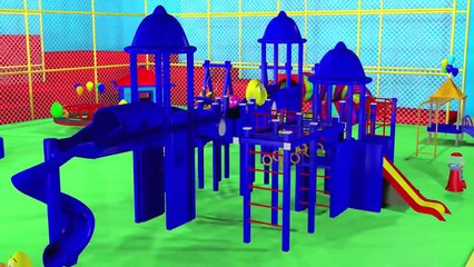 Giant Indoor Playground Family Fun for Kids | Learn Colors with Color Balls | Giant 3D Slides