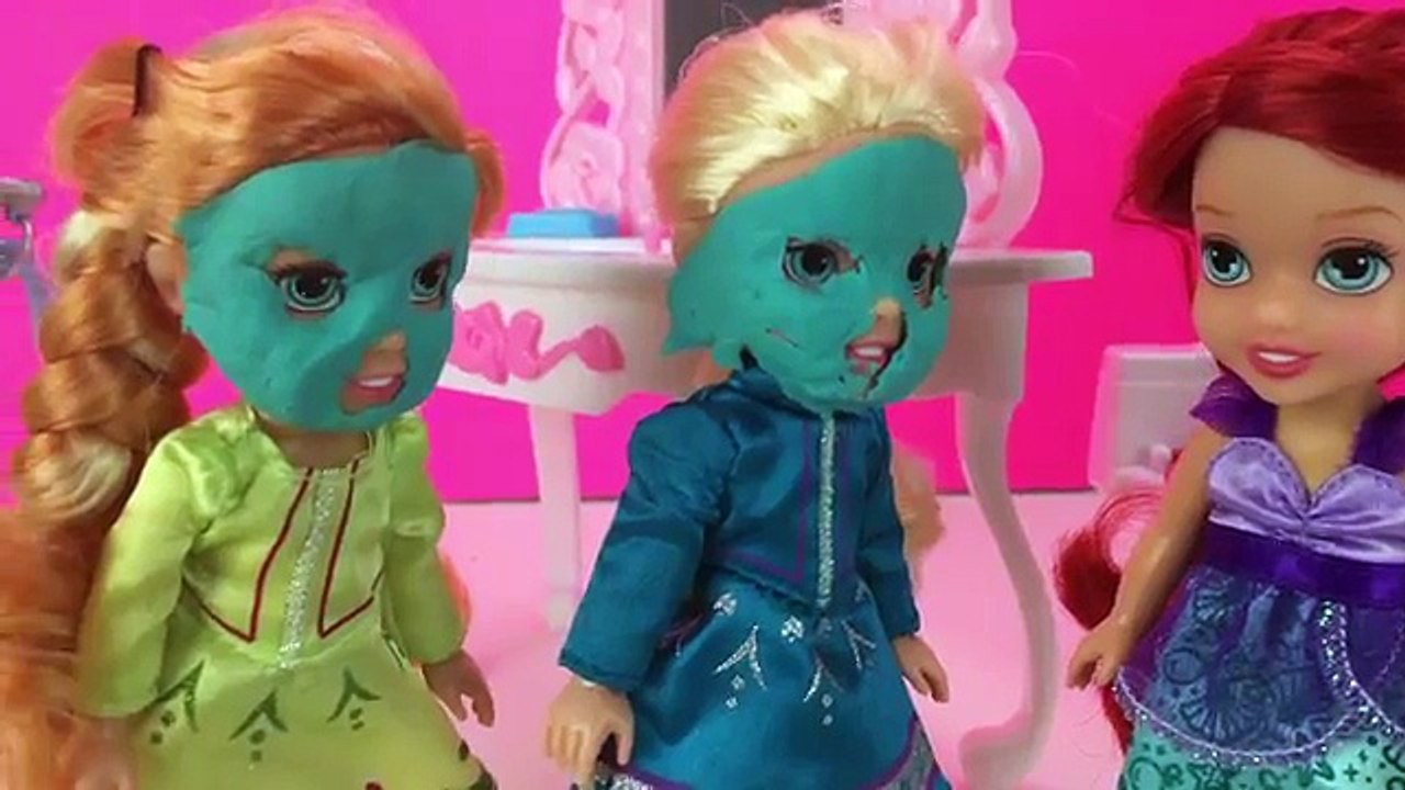 Frozen Elsa and Anna Toddlers Spa Disaster, Elsa Loses Her Mouth, With Ariel Toddler and more in 4k!
