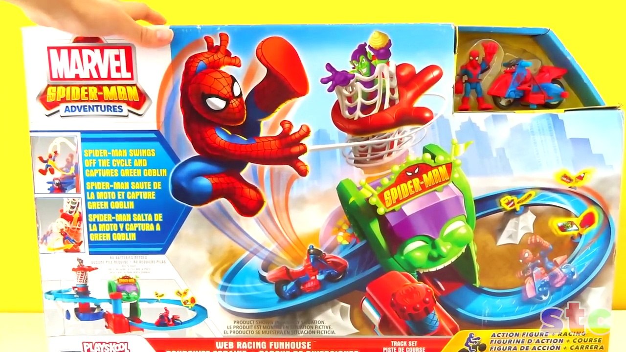 Playskool Heroes Marvel SpiderMan Adventures Web Racing Funhouse Playset