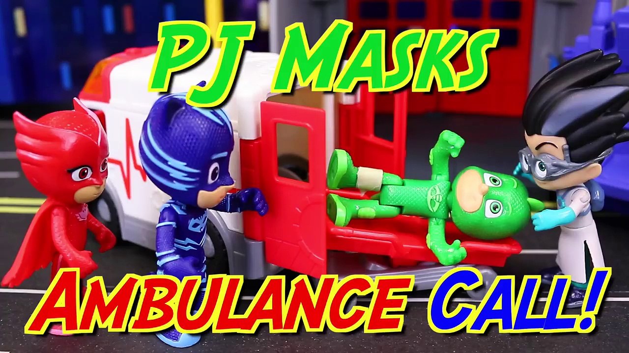 PJ Masks Hospital Ambulance Romeo Pranks and Kidnaps Gekko Broken Leg Catboy Owlette Rescue