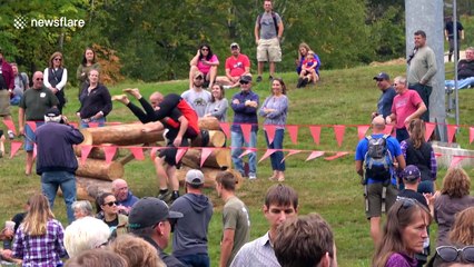 Amusing footage from North American Wife Carrying Championship
