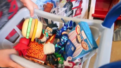 Grocery Store Food Stand Market Toy Shopping + NEW PJ MASKS TOYS & Cash Register + Cookies