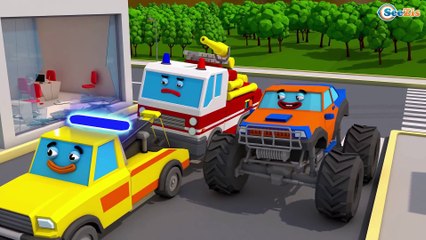 The Yellow Tow Truck in City Fun Kids Compilation Cars & Truck Stories 3D Animation cartoon children