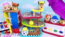 Learn Colors with Pounding Toys Sorting Garages Paw Patrol Disney Princess and Peppa Pig Crayons