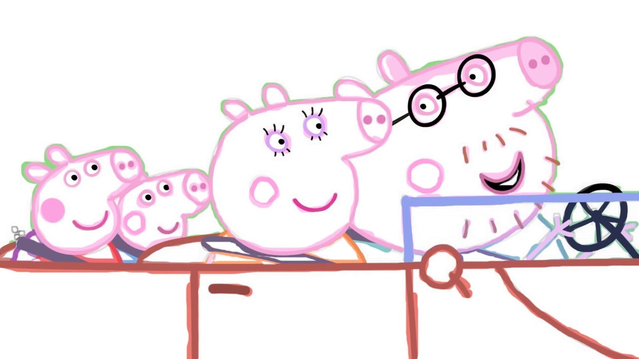 Cartoon Peppa Pig in the car 1