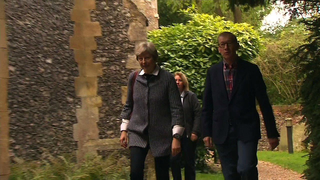 Theresa May attends Church