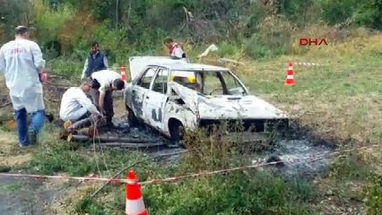 Konya'da Otomobil İçinde Yanmış Ceset Bulundu