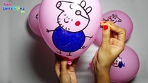 Five Peppa Pig Colour Balloons - Learn colours with Balloons - Peppa pig real Balloons Family #4