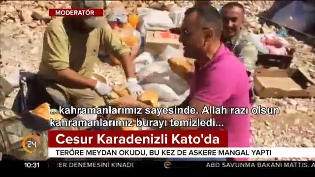 Cesur Karadenizli Kato'da Mehmetçik için mangal yaptı: Burayı piknik alanı yapacağız