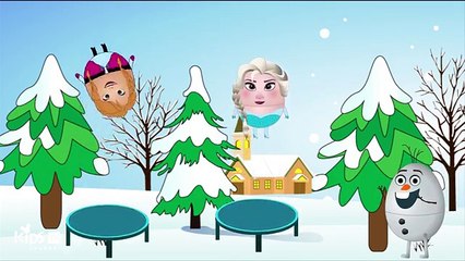 Elsa Anna & Olaf Jumping, Olaf fell off. Fun surprise eggs for Kids HD
