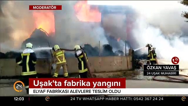 Uşak'ta korkutan fabrika yangını!