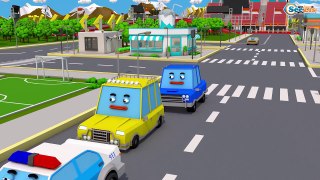 Learn Colors & Vehicles Police Car & Fire Truck Super Hero 3D Animation Kids Cars & Truck