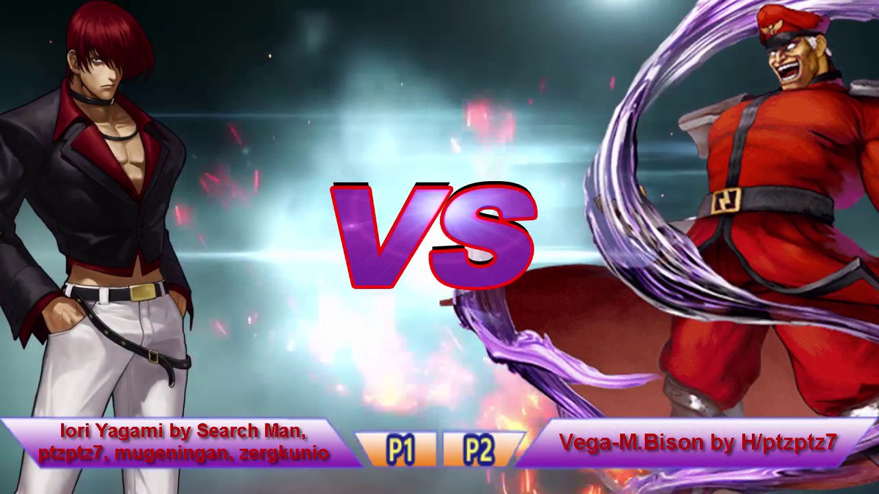 [Mugen - Street Fighter vs. King of Fighters] Iori Yagami vs. Vega/M.Bison - 八神庵 vs. 赤目司令 (貝卡)