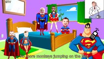 Five Little Superman Pepa Jumping on the Bed | 5 Little Monkeys Jumping on the bed SuperHe