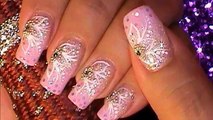 Diseño fácil uña uñas de rosado princesa promesa Tutorial