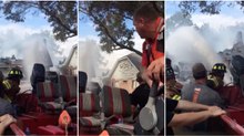 Bombeiros encontram forma criativa de extinguir incêndio numa casa durante uma inundação