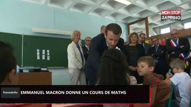 Emmanuel Macron joue les profs de maths pour une classe de CP (Vidéo)