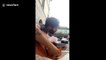 Man performs amazing flamenco style song on two-stringed guitar