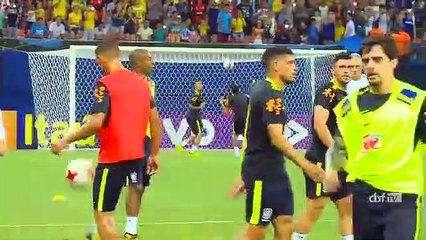 L’échauffement spectaculaire de Neymar et Gabriel Jesus