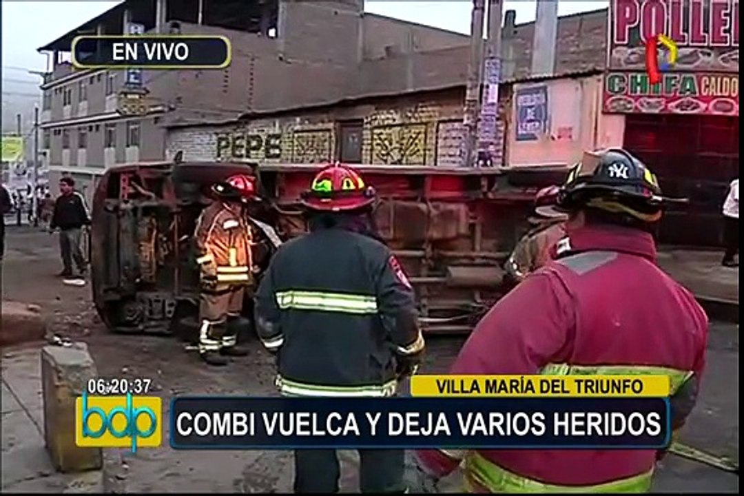 Villa María del Triunfo: volcadura de combi deja 10 personas heridas