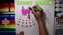 Et couleur coloration les couleurs mignonne dessiner Robe coeur Apprendre chaussures avec Barbie page disney pr