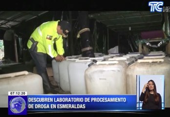 Descubren laboratorio de procesamiento de droga en Esmeraldas
