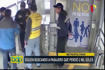 Continúa búsqueda de usuario que olvidó dos mil soles en bus del Metropolitano