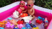 Bébé poupée flotteur géant gonflable porc piscine éclaboussures la natation jouets jumeaux avec Peppa doc mc