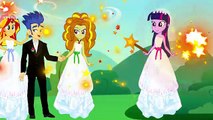 Bataille Livre coloration Équestrie filles miroiter éclat le coucher du soleil crépuscule contre mariage animation