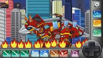 Androide dibujos animados cuerpo fuego completo juego jugar robot de el camión Dino triceratops