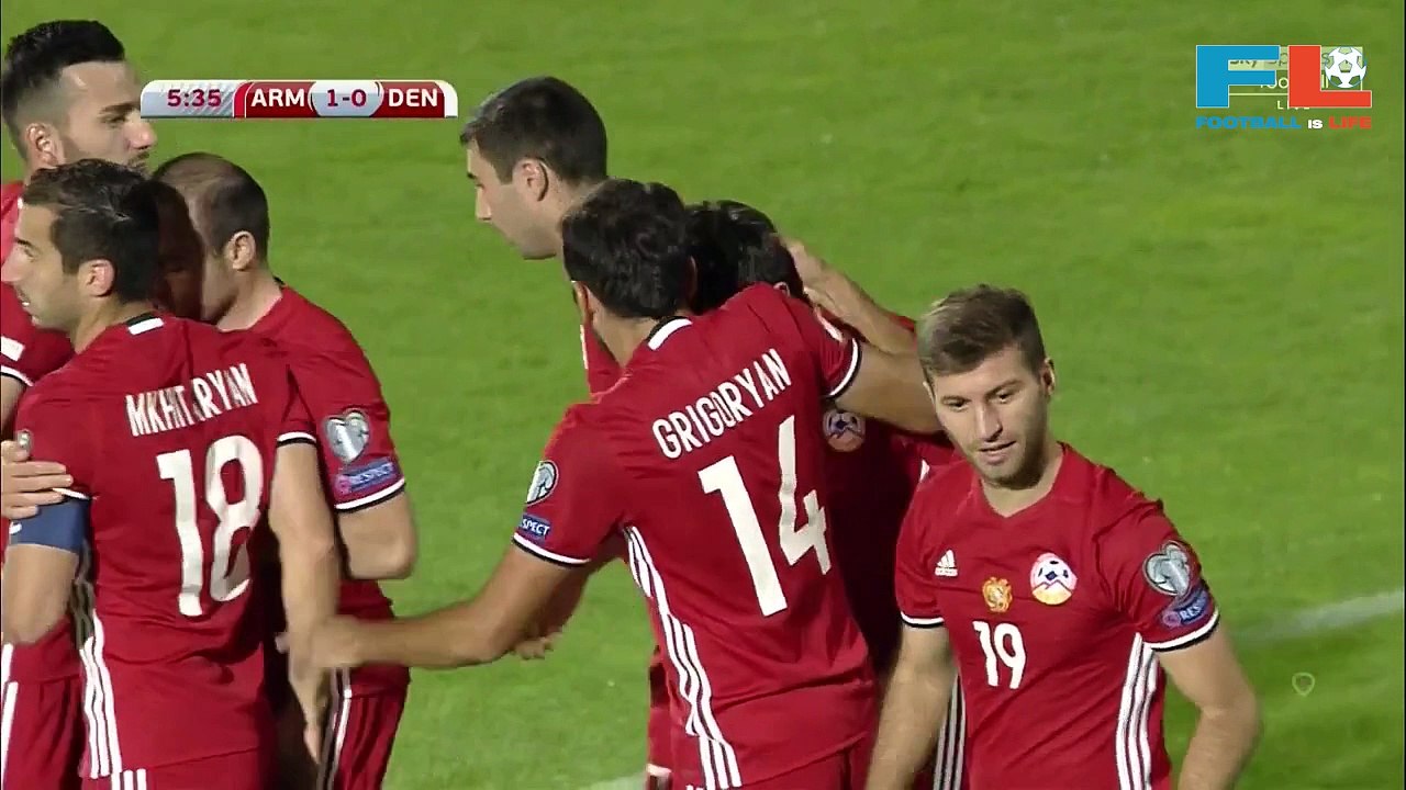Christian Eriksen scores stunning free-kick for Denmark against Armenia, Denmark beats Armenia 4-1