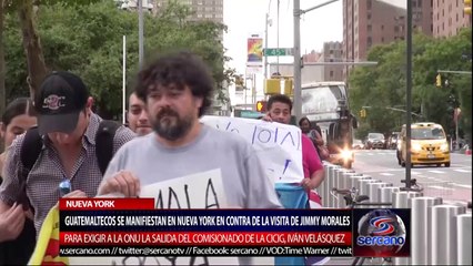 GUATEMALTECOS SE MANIFIESTAN CONTRA JIMMY MORALES EN NY