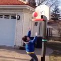 Kid Gets Hit With Basketball Hoop Dunk Fail