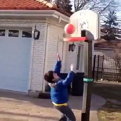 Kid Gets Hit With Basketball Hoop Dunk Fail