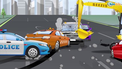 Мультики про Машинки Экскаватор в городе ремонт дороги – 2D Мультфильм Сборник Все серии подряд