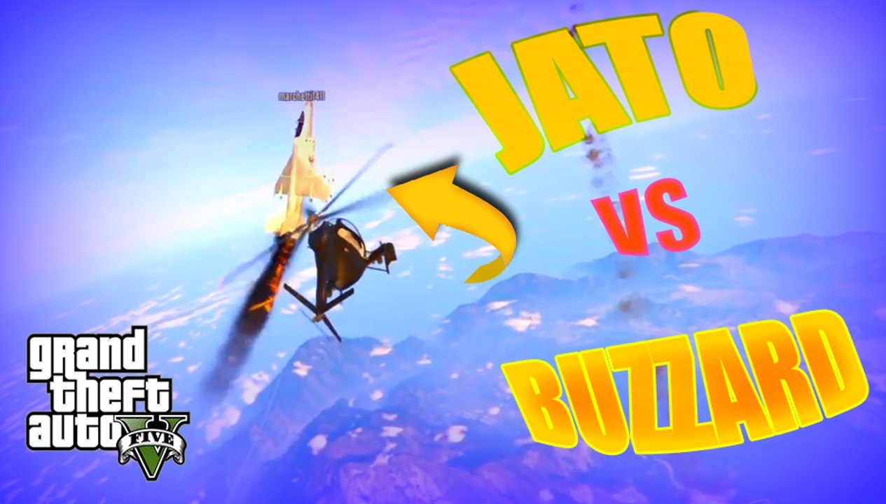 GTA V ONLINE BATALHA ÉPICA NO AR BUZZARD  VS  JATO 1.41