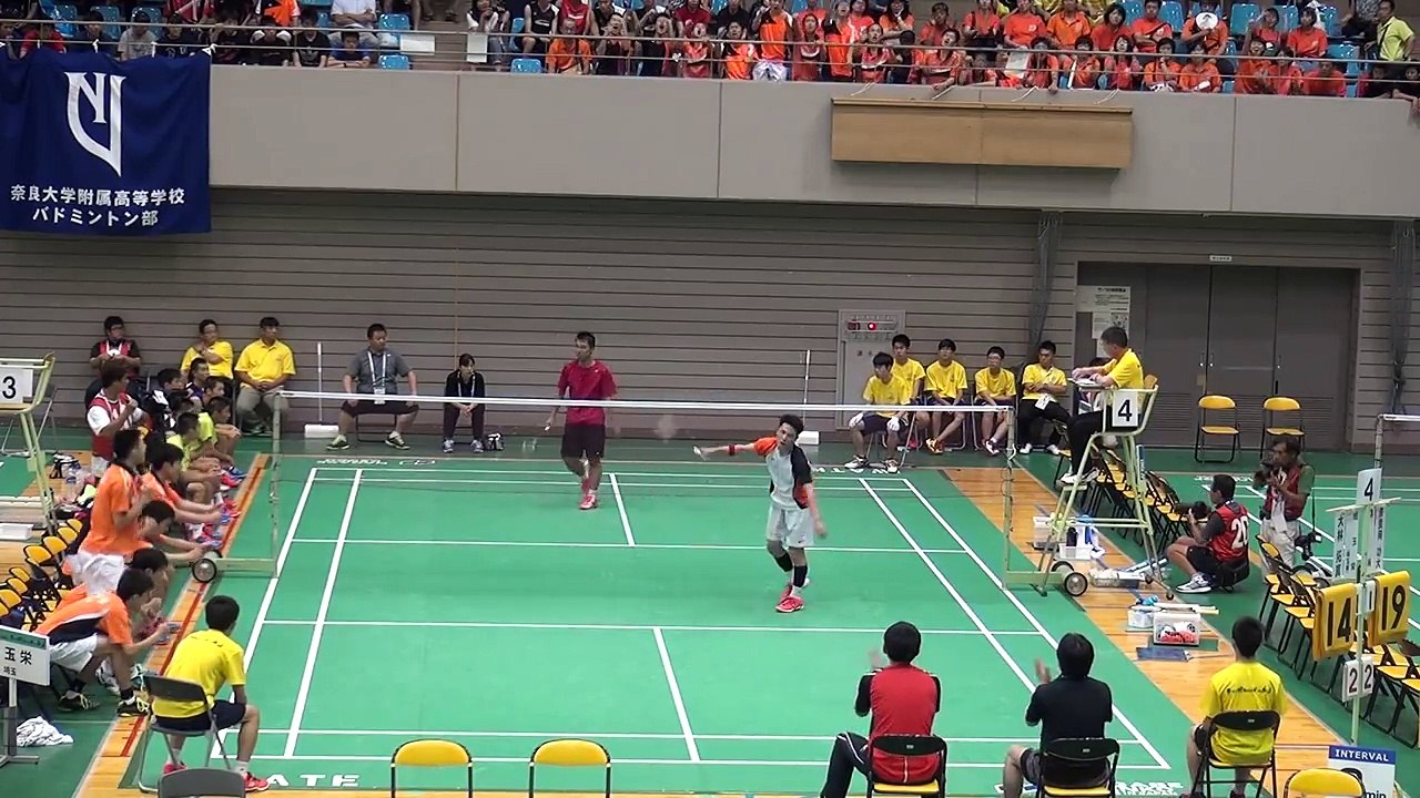30日　バドミントン男子学校対抗　小真木原総合体育館4コート　浪岡vs埼玉栄　3回戦8