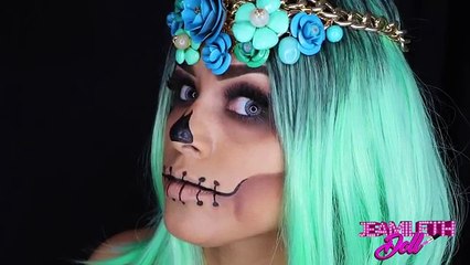 Víspera de Todos los Santos maquillaje rostro calaverico tutorial
