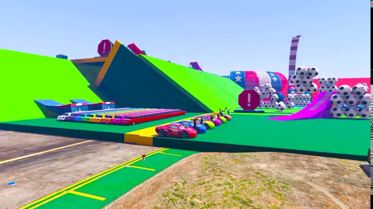 COLOR McQueen Cars Transportation - Cartoon 3D for Children with Spiderman Superheroes for kids!