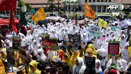 Indonesians protest over plight of Rohingya