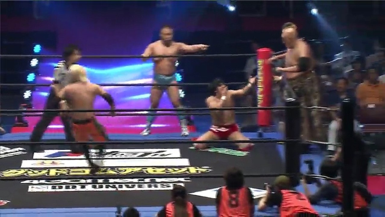 Hoshitango, Masato Kamino, Nobuhiro Shimatani & Tomomitsu Matsunaga vs. Daiki Shimomura, Diego, Mizuki Watase & Rekka - DDT Ryogoku Peter Pan (2017)