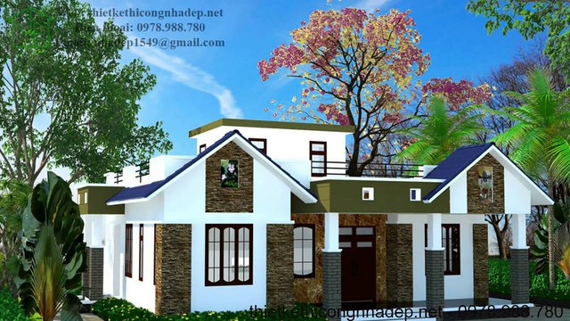 6 mẫu thiết kế biệt thự nhà vườn, biệt thự vườn 1 tầng